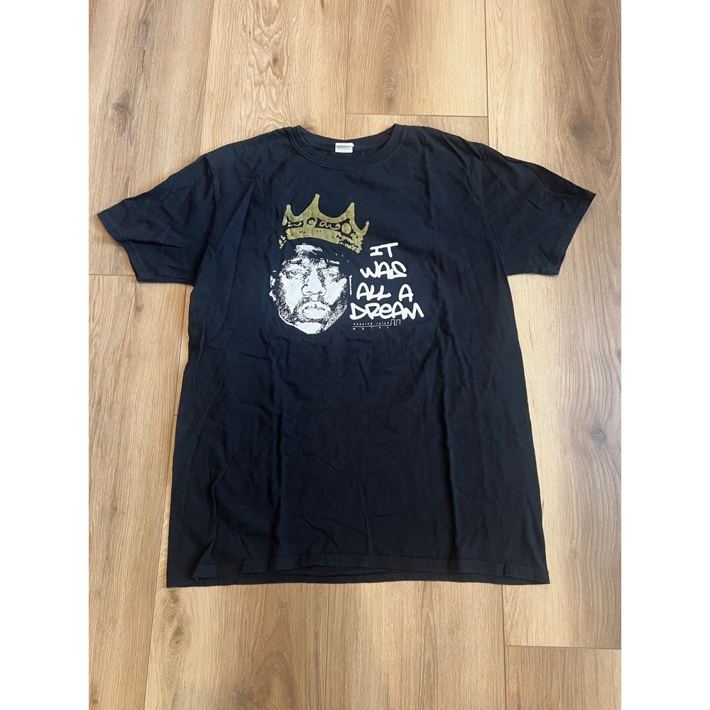 Notorious B.I.G. It Was All A Dream Graphic T-Shirt Black Size Large Hip Hop Tee